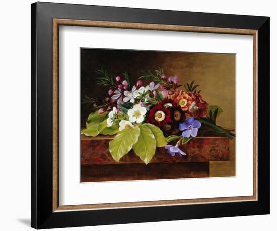 A Bouquet of Apple and Cherry Blossoms, and Primula-Johan Laurentz Jensen-Framed Giclee Print