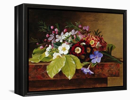 A Bouquet of Apple and Cherry Blossoms, and Primula-Johan Laurentz Jensen-Framed Premier Image Canvas