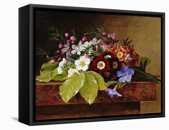 A Bouquet of Apple and Cherry Blossoms, and Primula-Johan Laurentz Jensen-Framed Premier Image Canvas