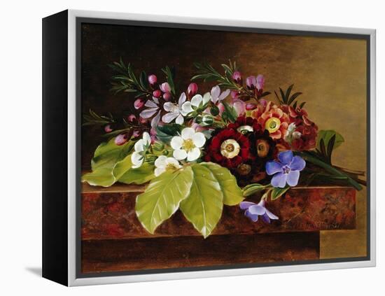 A Bouquet of Apple and Cherry Blossoms, and Primula-Johan Laurentz Jensen-Framed Premier Image Canvas