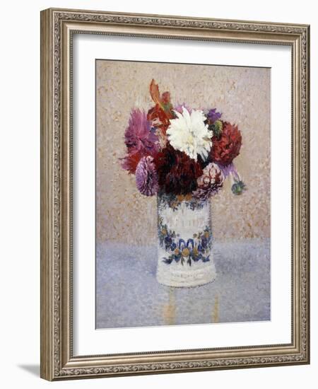 A Bouquet of Dahlias-Henri Martin-Framed Giclee Print