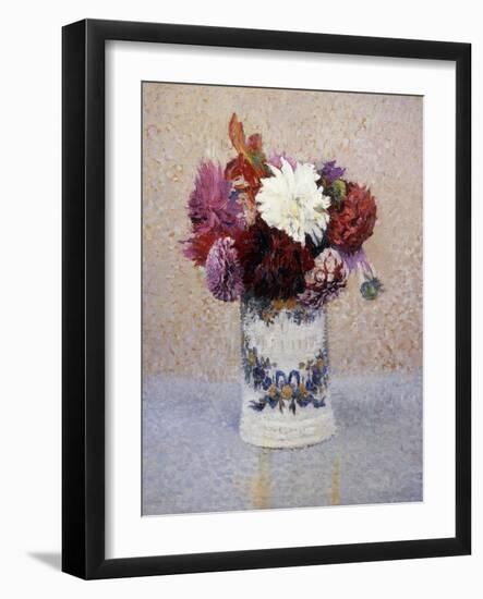 A Bouquet of Dahlias-Henri Martin-Framed Giclee Print