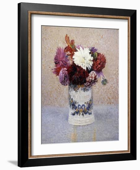 A Bouquet of Dahlias-Henri Martin-Framed Giclee Print