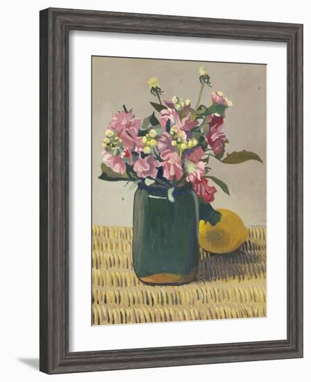 A Bouquet OF Flowers and a Lemon, 1924-Félix Vallotton-Framed Giclee Print