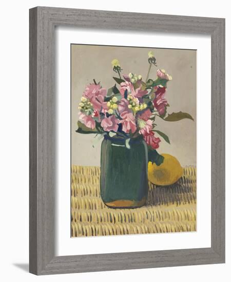 A Bouquet OF Flowers and a Lemon, 1924-Félix Vallotton-Framed Giclee Print