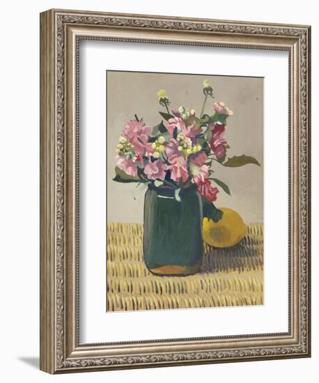 A Bouquet OF Flowers and a Lemon, 1924-Félix Vallotton-Framed Giclee Print