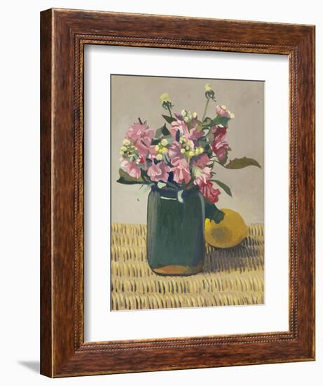 A Bouquet OF Flowers and a Lemon, 1924-Félix Vallotton-Framed Giclee Print