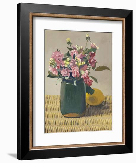 A Bouquet OF Flowers and a Lemon, 1924-Félix Vallotton-Framed Giclee Print