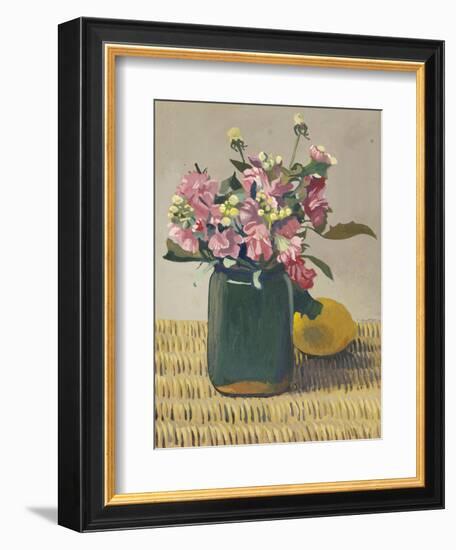 A Bouquet OF Flowers and a Lemon, 1924-Félix Vallotton-Framed Giclee Print