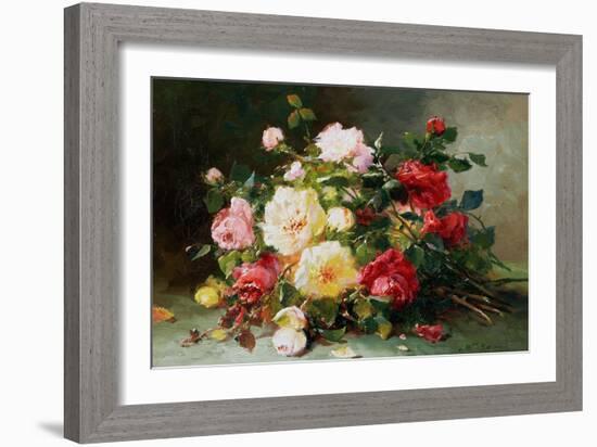 A Bouquet of Roses-Eugene Henri Cauchois-Framed Giclee Print