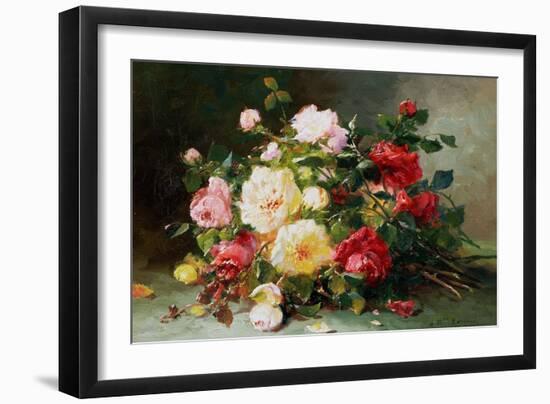 A Bouquet of Roses-Eugene Henri Cauchois-Framed Giclee Print