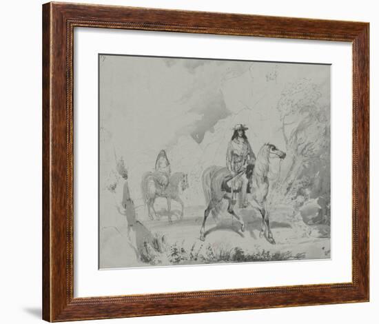 A Bourgeois of the Rocky Mountains, c.1837-Alfred Jacob Miller-Framed Premium Giclee Print