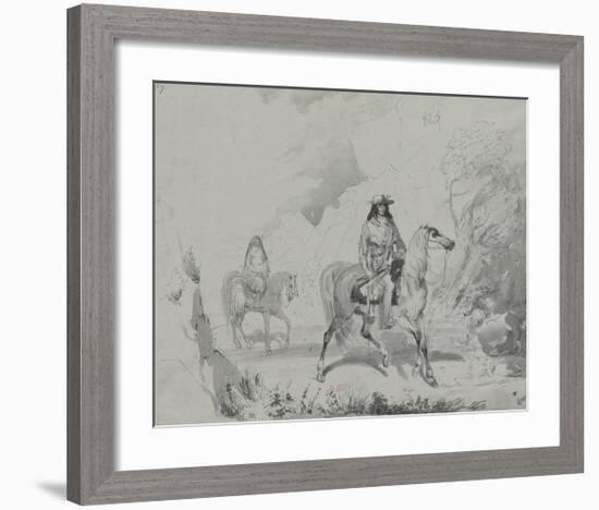 A Bourgeois of the Rocky Mountains, c.1837-Alfred Jacob Miller-Framed Premium Giclee Print