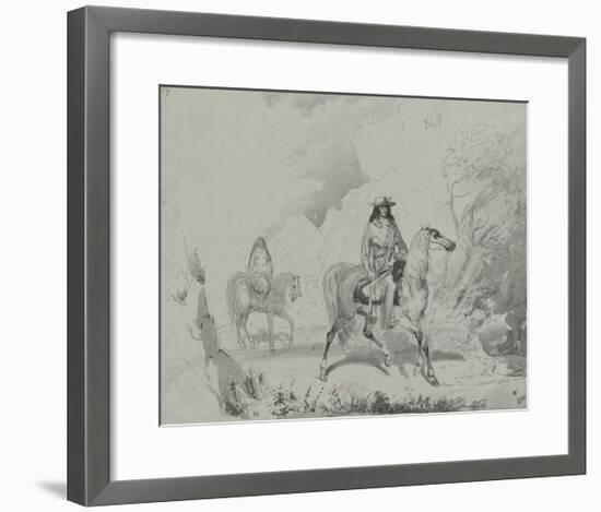 A Bourgeois of the Rocky Mountains, c.1837-Alfred Jacob Miller-Framed Premium Giclee Print