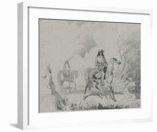 A Bourgeois of the Rocky Mountains, c.1837-Alfred Jacob Miller-Framed Premium Giclee Print