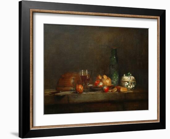 A Bowl of Olives-Jean-Baptiste Simeon Chardin-Framed Giclee Print