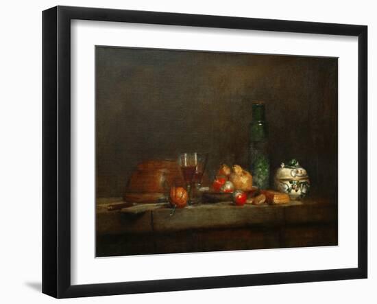 A Bowl of Olives-Jean-Baptiste Simeon Chardin-Framed Giclee Print