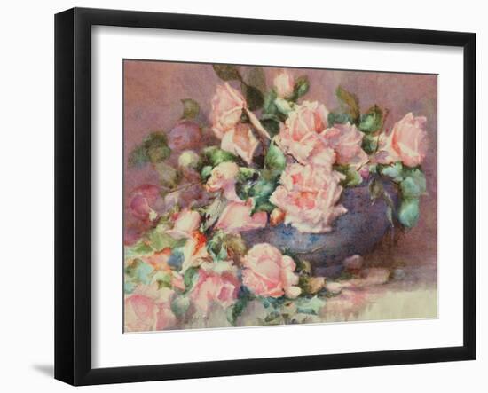 A Bowl of Pink Roses-Melicent Grose-Framed Giclee Print