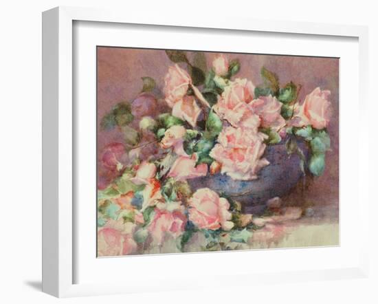 A Bowl of Pink Roses-Melicent Grose-Framed Giclee Print