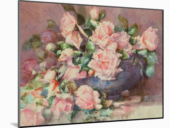 A Bowl of Pink Roses-Melicent Grose-Mounted Giclee Print
