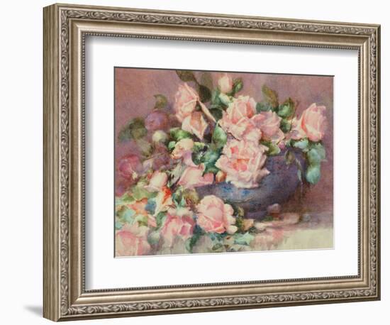 A Bowl of Pink Roses-Melicent Grose-Framed Giclee Print