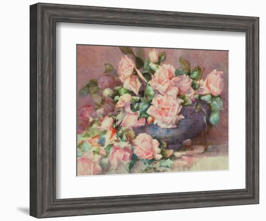 A Bowl of Pink Roses-Melicent Grose-Framed Giclee Print