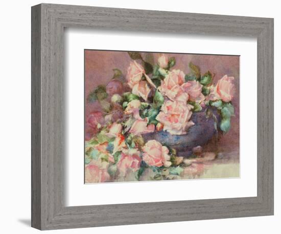 A Bowl of Pink Roses-Melicent Grose-Framed Giclee Print