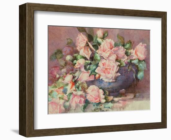 A Bowl of Pink Roses-Melicent Grose-Framed Giclee Print