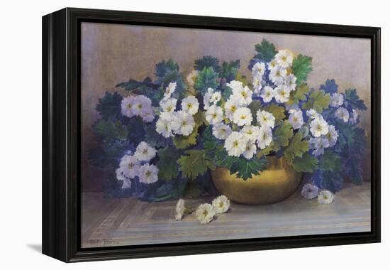 A Bowl of Primulas-Edith Barrow-Framed Premier Image Canvas