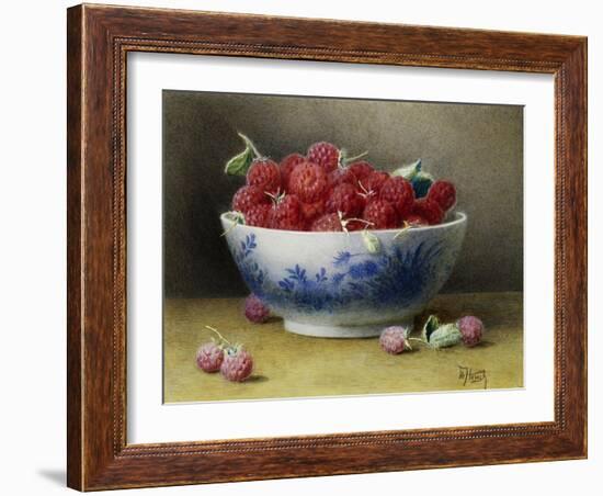 A Bowl of Raspberries-Willam B. Hough-Framed Giclee Print