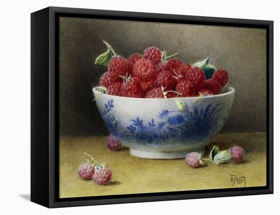 A Bowl of Raspberries-Willam B. Hough-Framed Premier Image Canvas