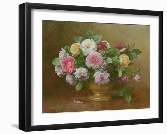 A Bowl of Roses-Albert Williams-Framed Premium Giclee Print