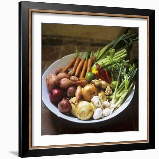 A Bowl of Vegetables, Citrus Fruits and Spices-Tara Fisher-Framed Photographic Print