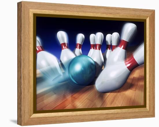 A Bowling Strike-Matthias Kulka-Framed Premier Image Canvas