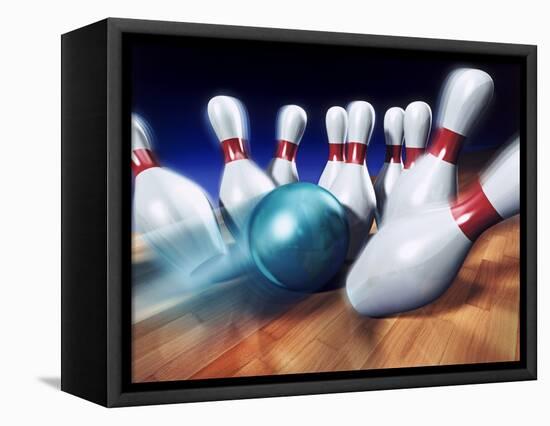 A Bowling Strike-Matthias Kulka-Framed Premier Image Canvas