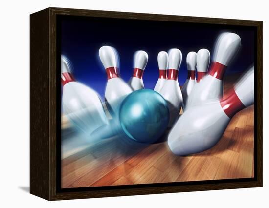 A Bowling Strike-Matthias Kulka-Framed Premier Image Canvas