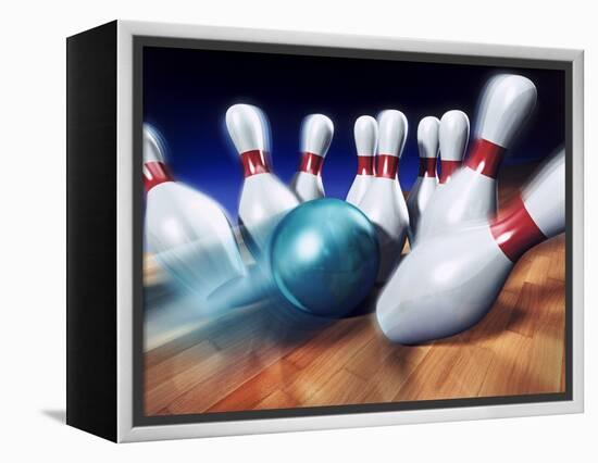 A Bowling Strike-Matthias Kulka-Framed Premier Image Canvas