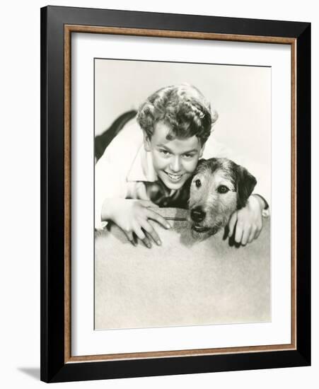 A Boy and His Dog-null-Framed Photo