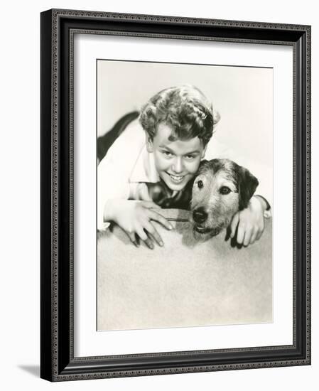 A Boy and His Dog-null-Framed Photo