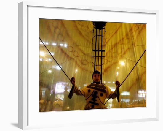 A Boy Dressed as Butterfly-null-Framed Photographic Print