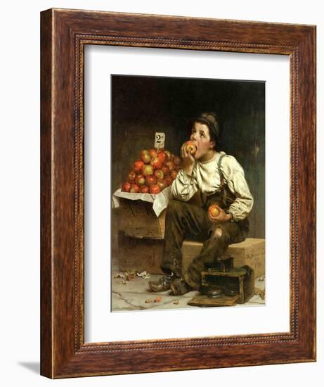 A Boy Eating Apples, 1878-John George Brown-Framed Giclee Print