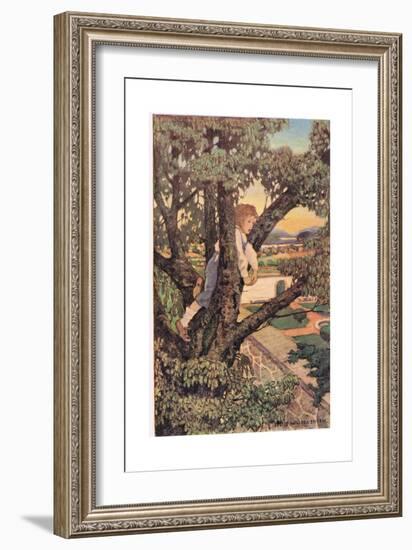 A Boy in a Tree, from 'A Child's Garden of Verses' by Robert Louis Stevenson, Published 1885-Jessie Willcox-Smith-Framed Giclee Print