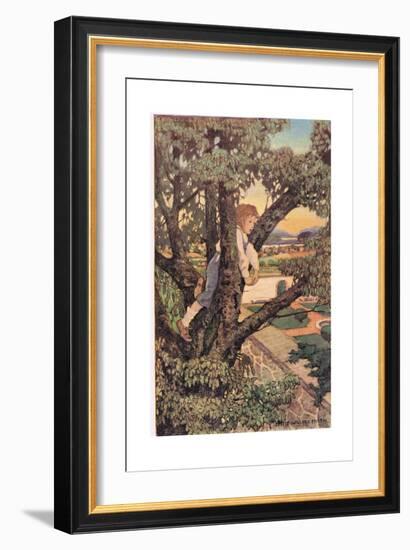 A Boy in a Tree, from 'A Child's Garden of Verses' by Robert Louis Stevenson, Published 1885-Jessie Willcox-Smith-Framed Giclee Print