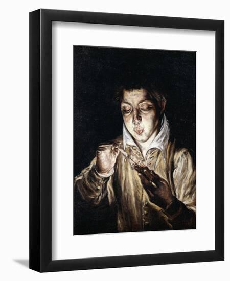 A Boy Lighting a Candle-El Greco-Framed Giclee Print