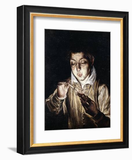 A Boy Lighting a Candle-El Greco-Framed Giclee Print