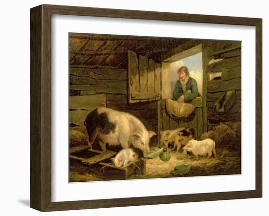 A Boy Looking into a Pig Sty, 1794-George Morland-Framed Giclee Print