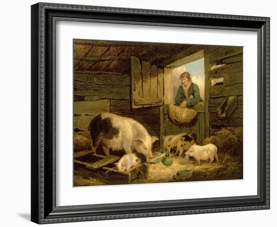 A Boy Looking into a Pig Sty, 1794-George Morland-Framed Giclee Print