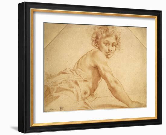 A Boy Looking over His Shoulder-Annibale Carracci-Framed Giclee Print