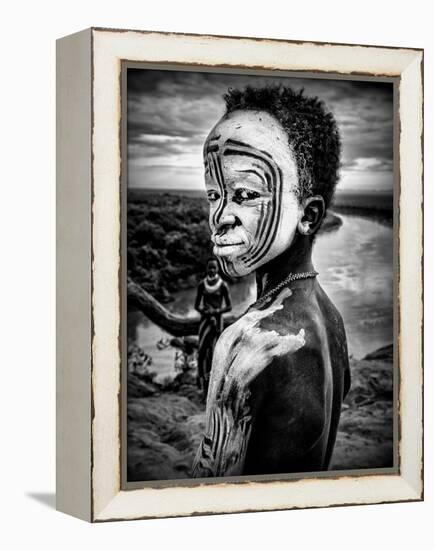 A Boy of the Karo Tribe. Omo Valley (Ethiopia)-Joxe Inazio Kuesta-Framed Premier Image Canvas