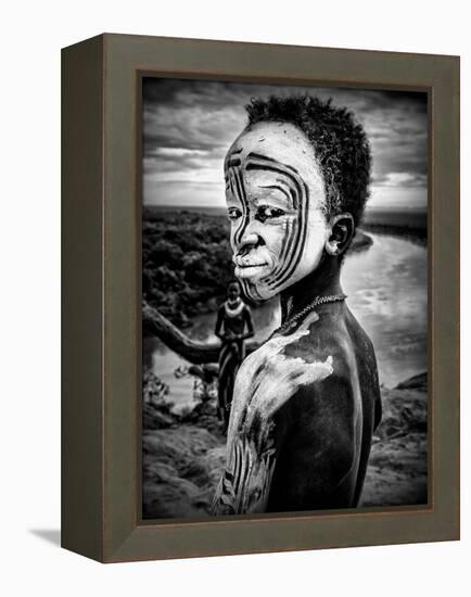 A Boy of the Karo Tribe. Omo Valley (Ethiopia)-Joxe Inazio Kuesta-Framed Premier Image Canvas